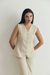 Vest & Pants in Beige