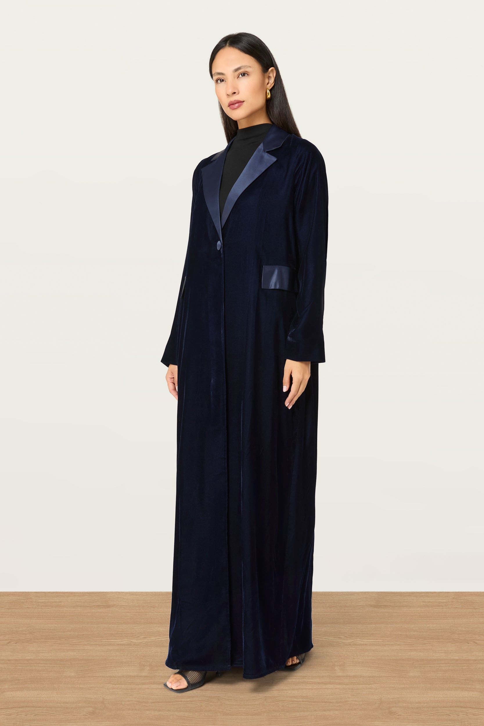 Velvet Blazer in Navy