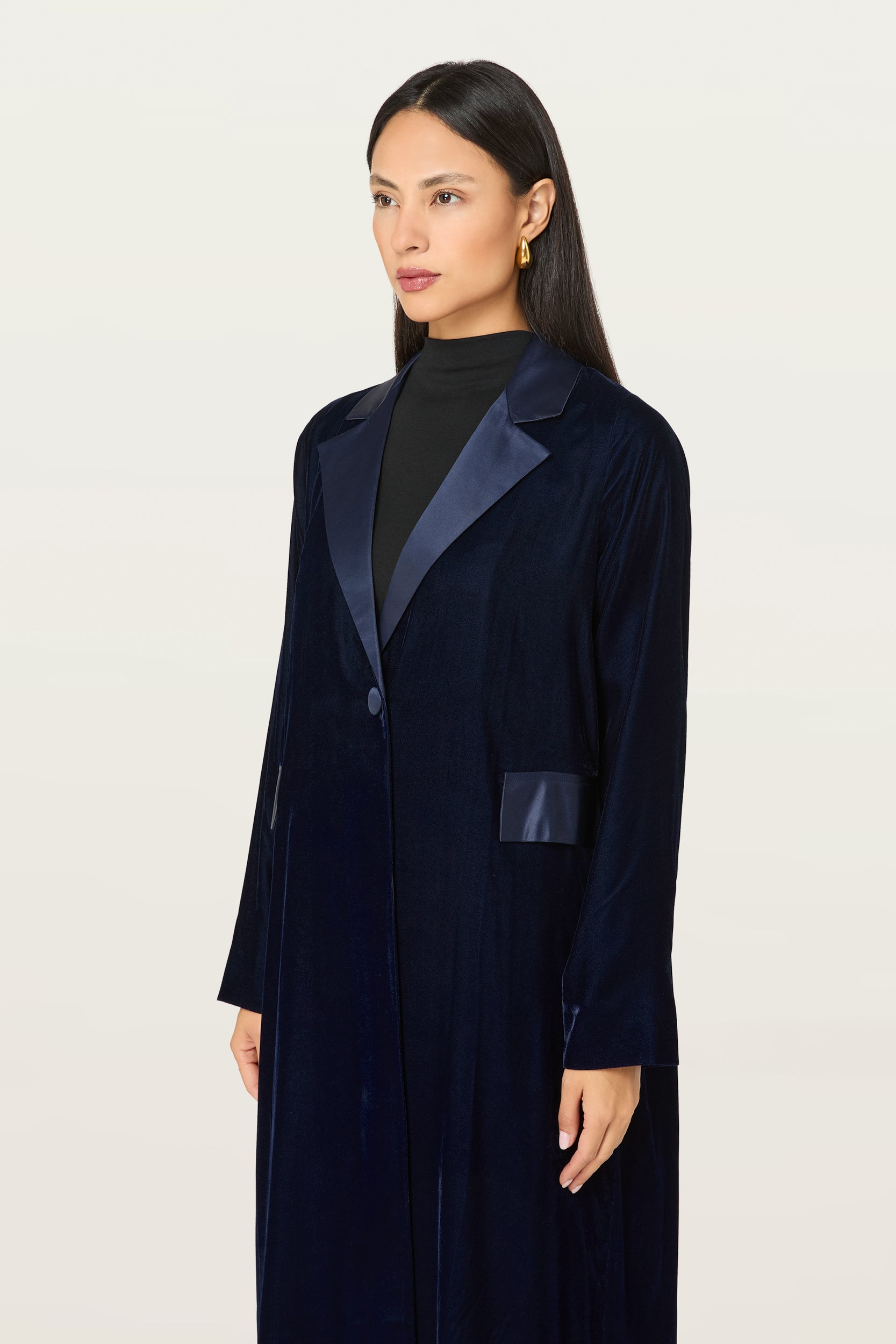 Velvet Blazer in Navy