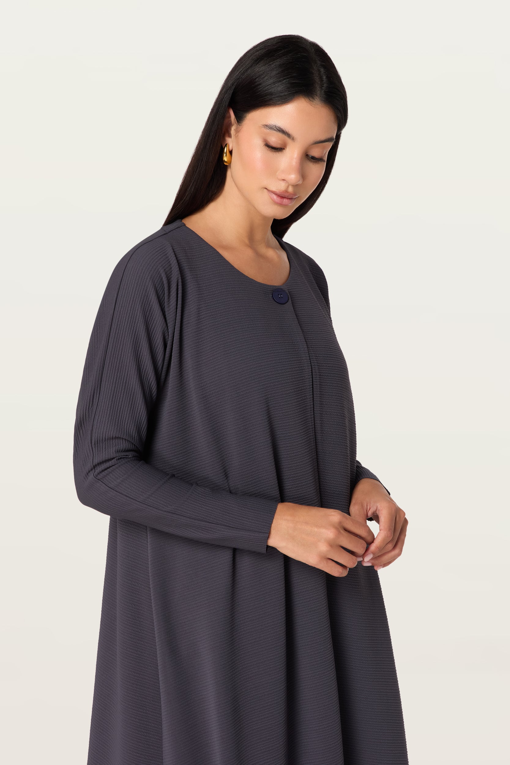 Meera in Grey Navy