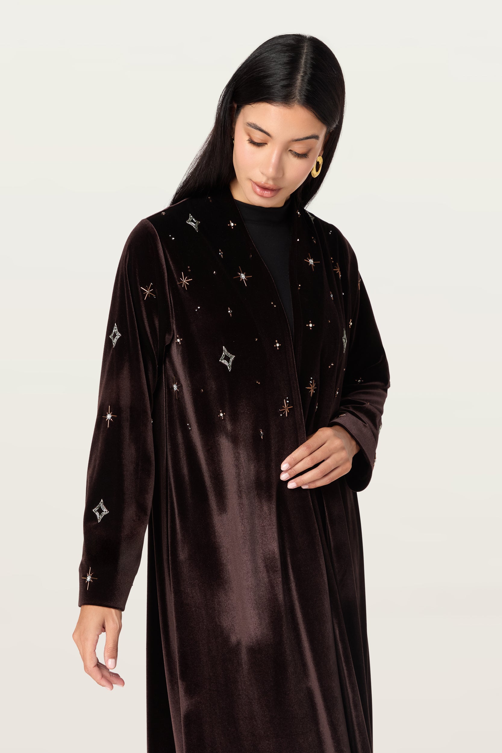 Velvet stars in Brown