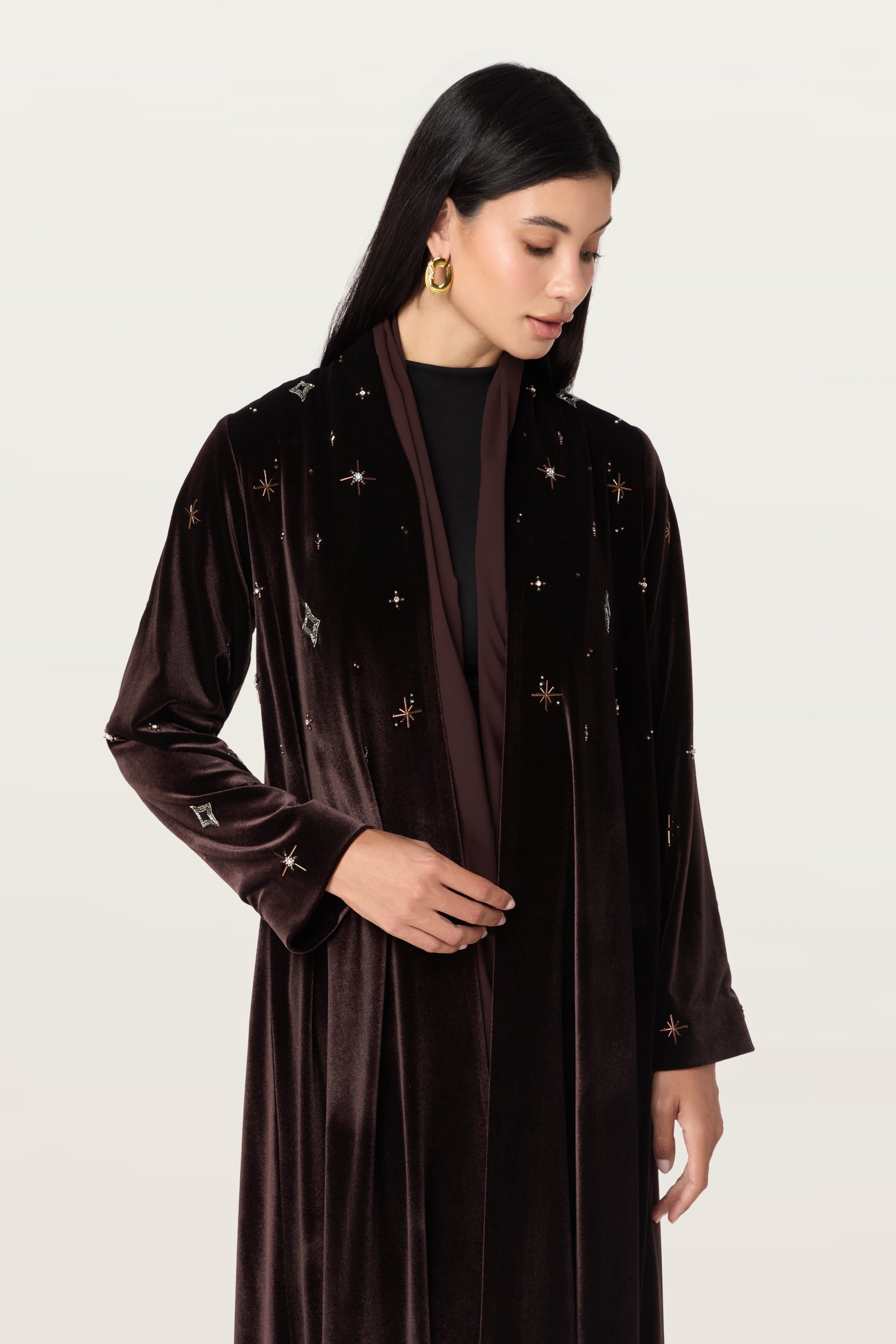 Velvet stars in Brown